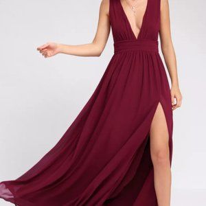 Lulu's Heavenly Hues Burgundy Maxi Dress